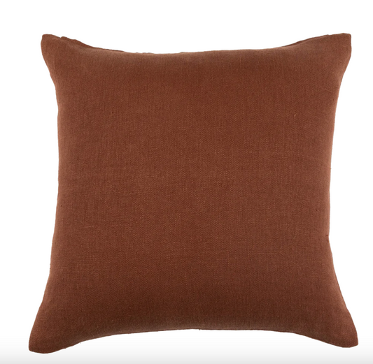 Solid Saffron Linen Pillow