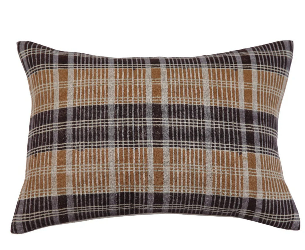 Plaid Ochre Pillow