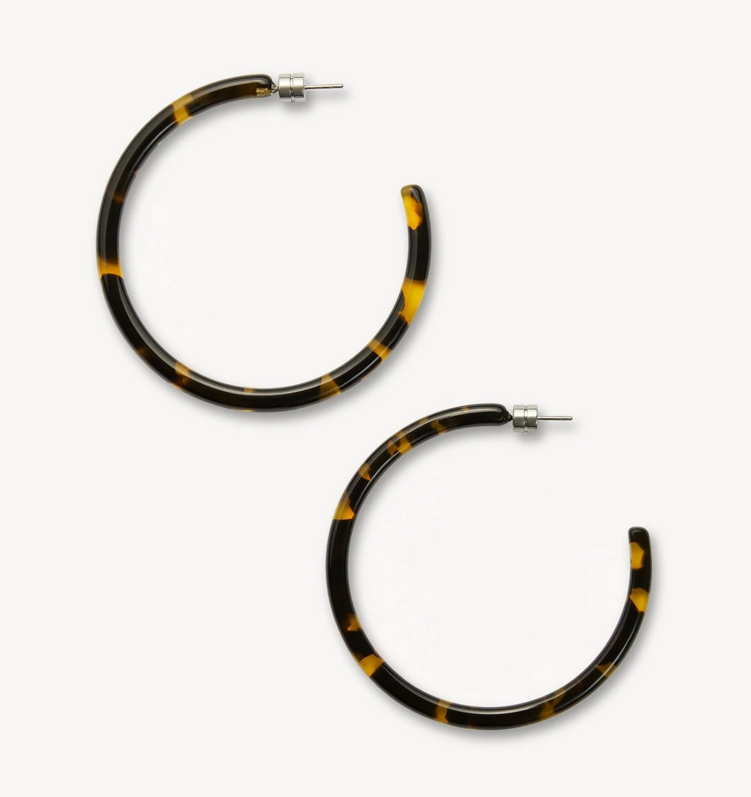 Large Hoops - Dark Tortoise