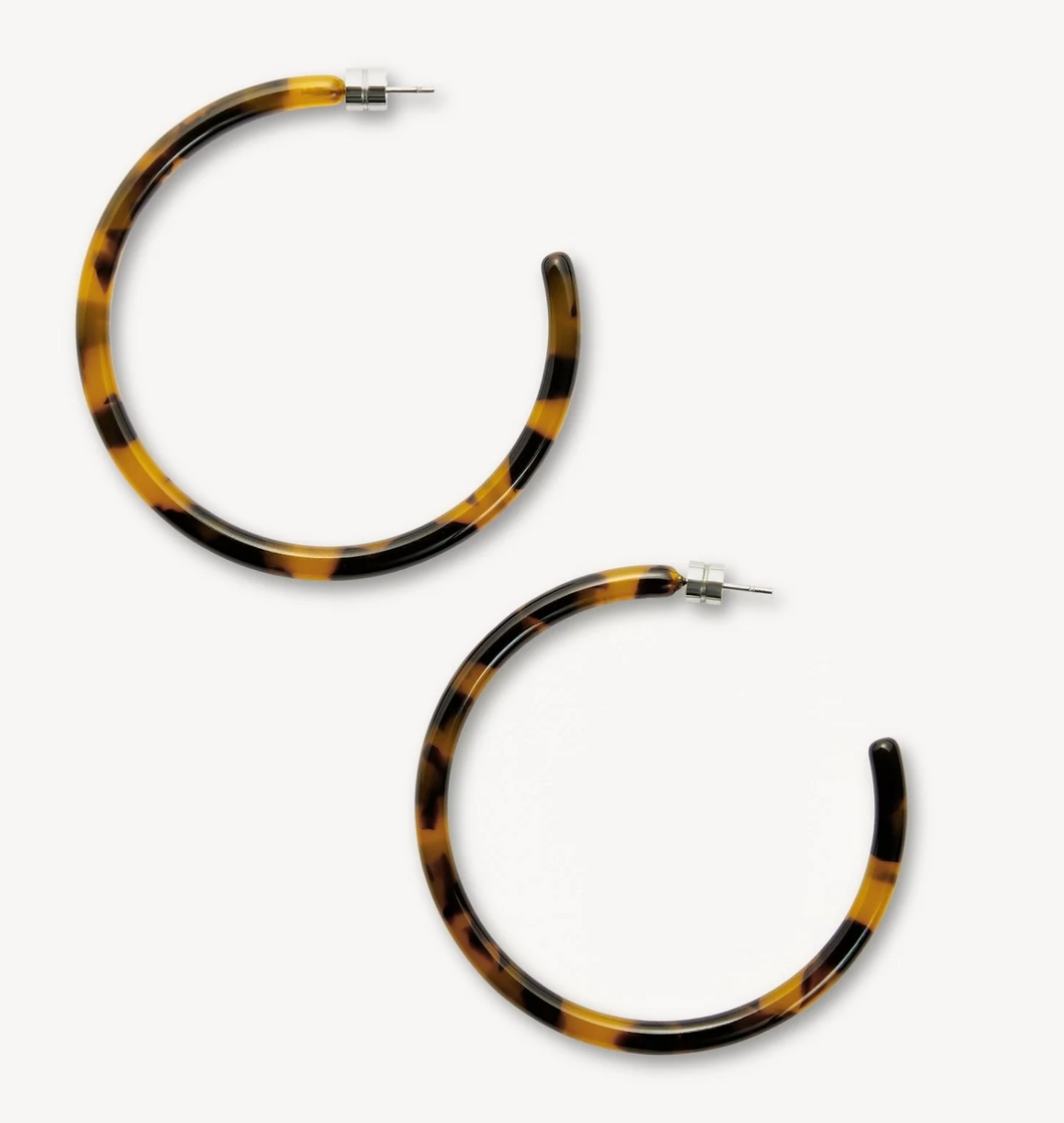 Large Hoops - Classic Tortoise
