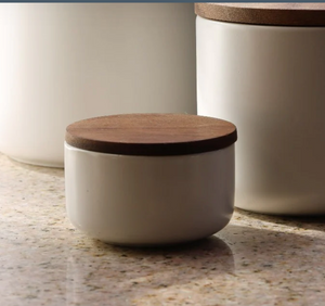 Extra Small Stoneware Canister w/Lid
