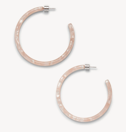 Peach Shell Large Hoops