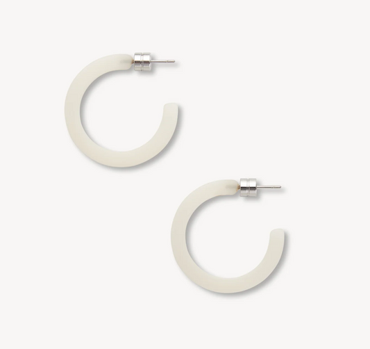 Mini Hoops - Milk Glass