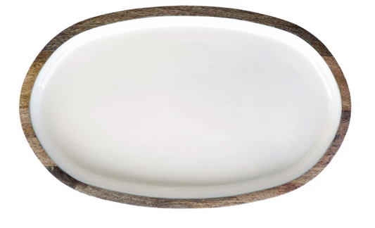Enameled Mangowood Tray