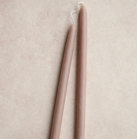 12" Beeswax Dipped Taper Candle - Mushroom