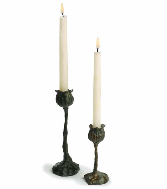 Bronze Poppy Candlesticks