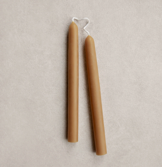 9" Beeswax Dipped Taper Candle -  Ochre