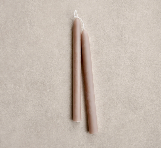 9" Beeswax Dipped Taper Candle - Mushroom