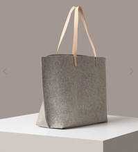 Load image into Gallery viewer, Hana Merino Wool Boat Bag - Granite Vachetta
