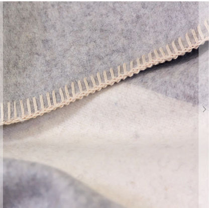 Siempre Throw Blanket /  Light Heather - White Stripes