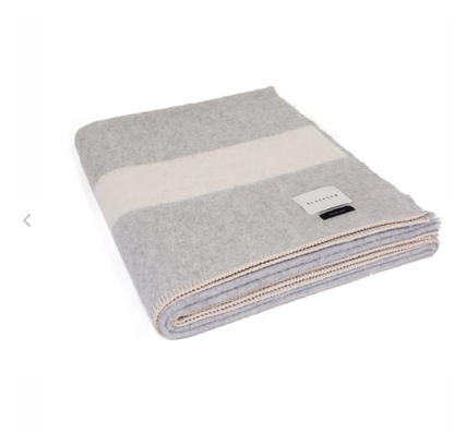 Siempre Throw Blanket /  Light Heather - White Stripes