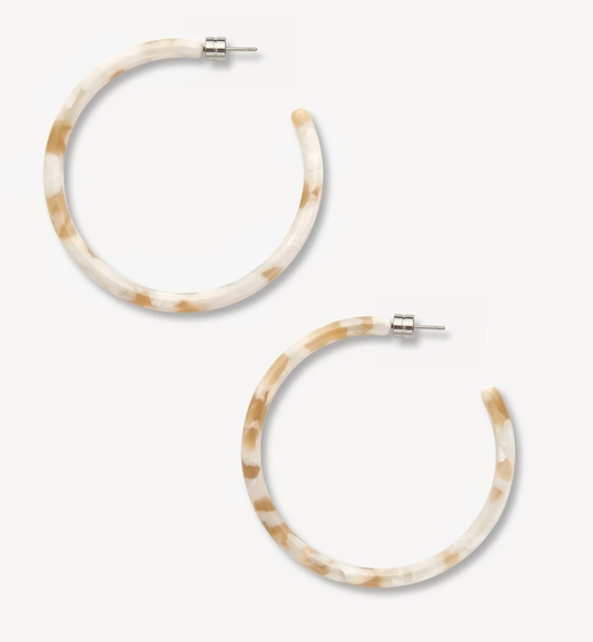 Taupe Shell Large Hoops
