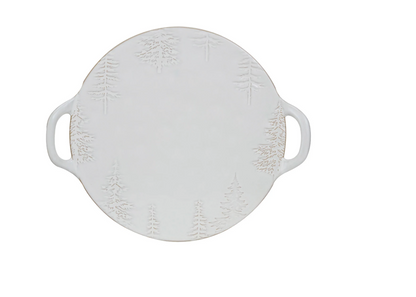 Embossed Tree Platter w/ Handles