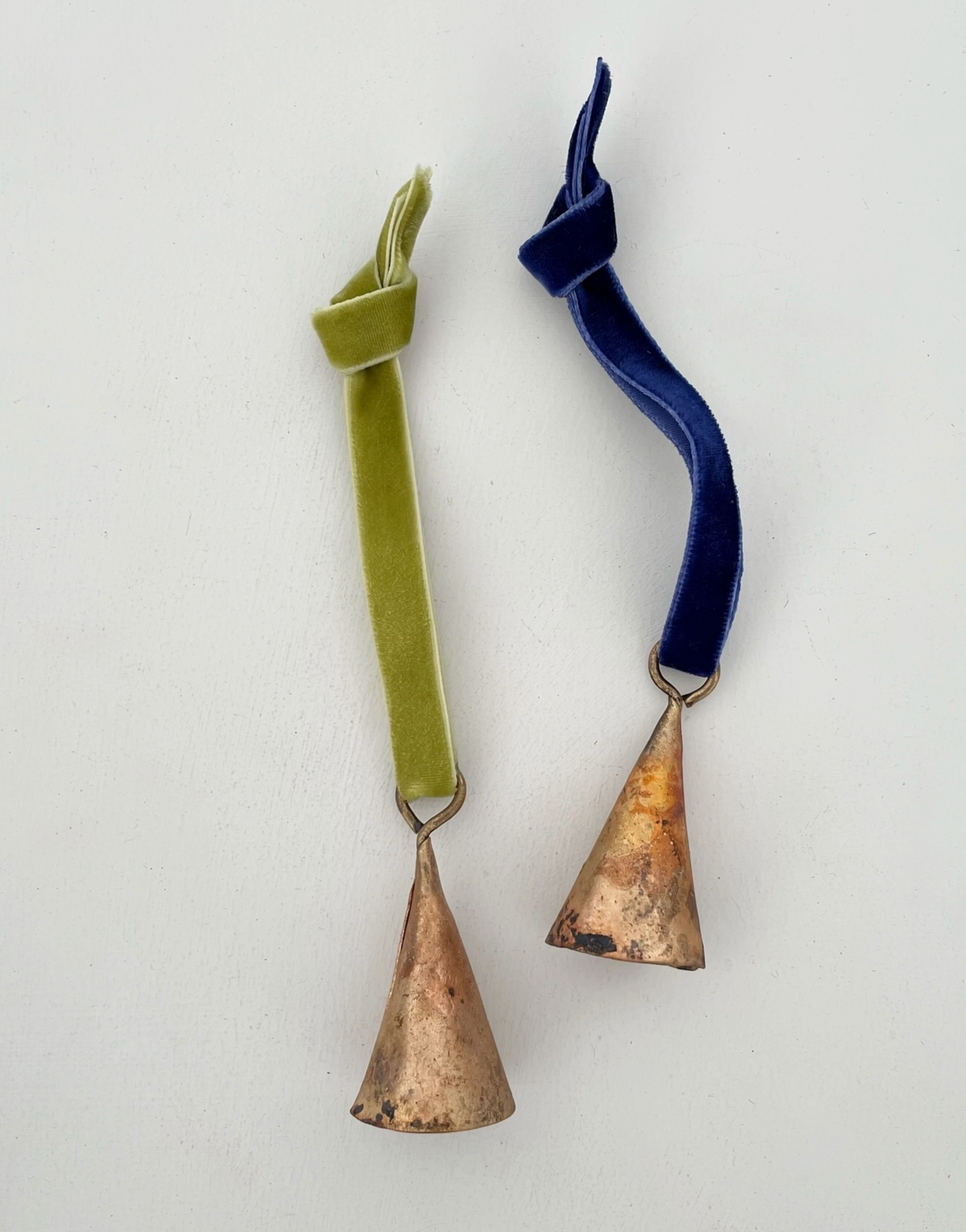 2" Cone Bells with Velvet and 1 3/4" round top brass bell with Velvet