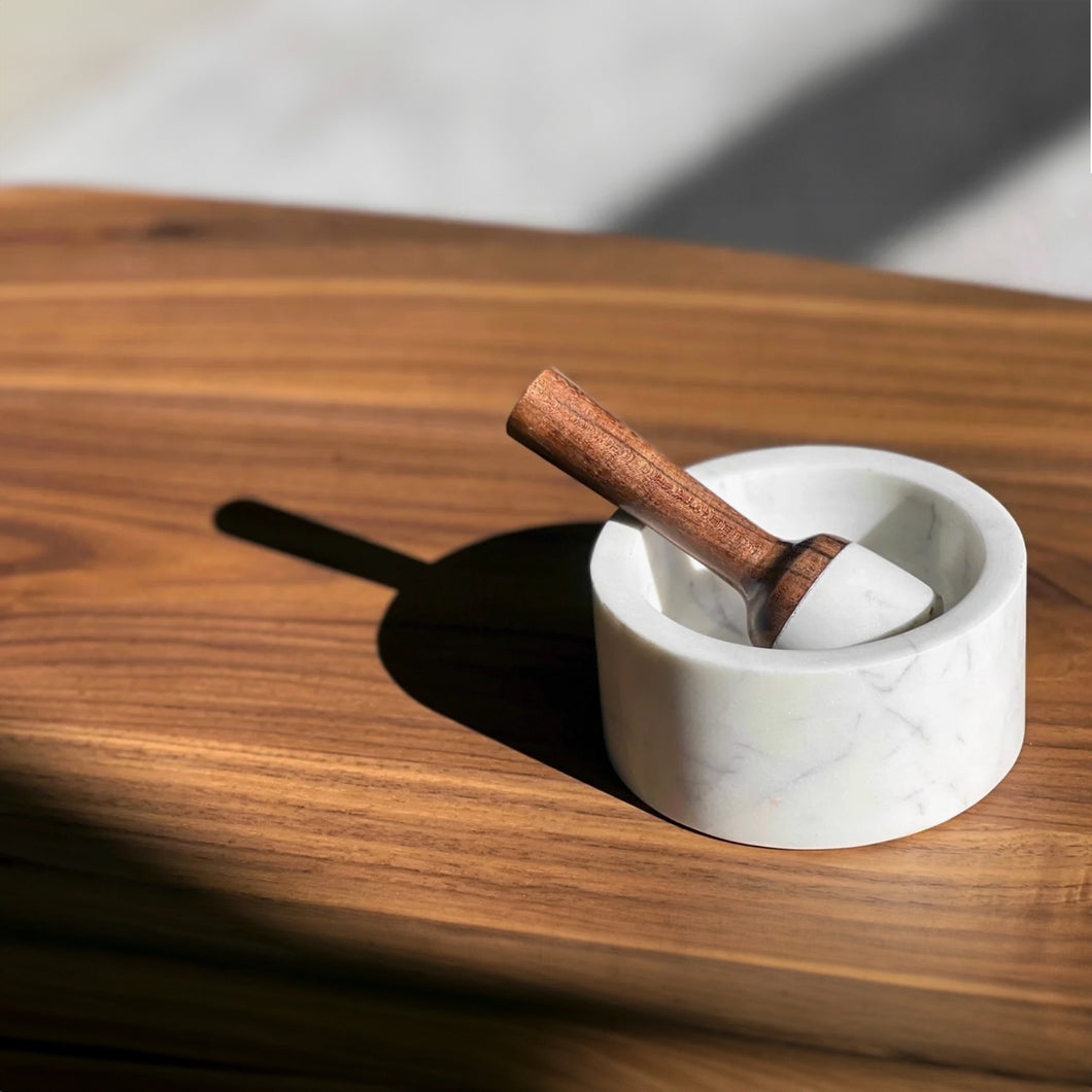 White Marble Mortar & Pestle