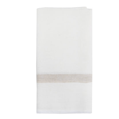 Laundered Linen Kitchen Towel White/Natural