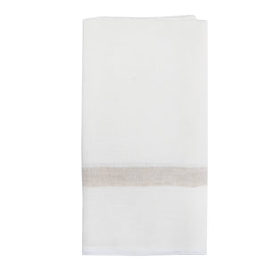Laundered Linen Kitchen Towel White/Natural