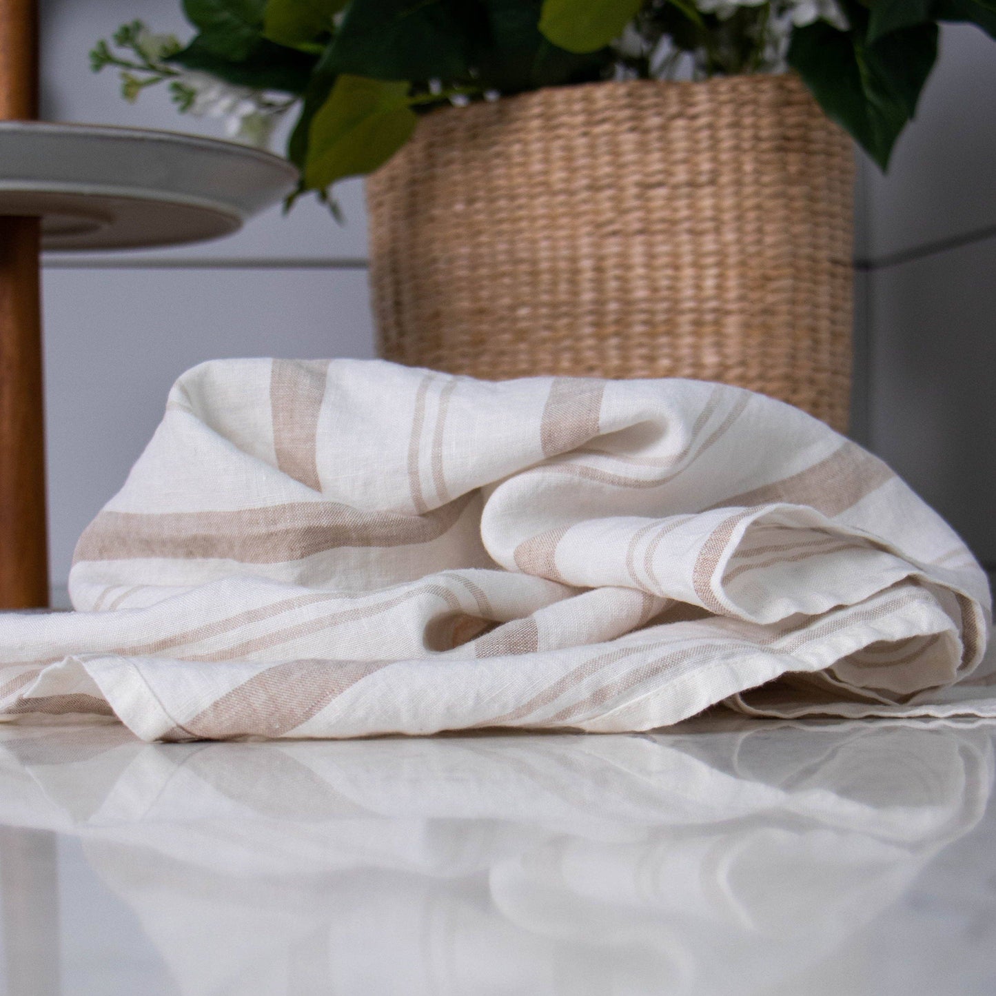 Striped Kitchen Towel: Beige Stripe