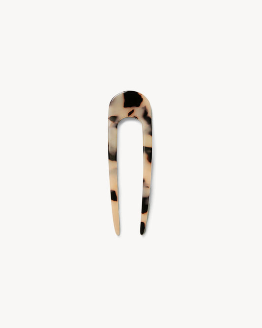 Mini French Hair Pin in Blonde Tortoise
