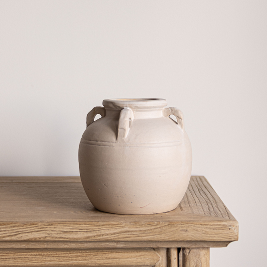Cordoba White Matte Vase With Handles - Medium