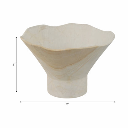 Sandstone Sculpted Pedestal Bowl