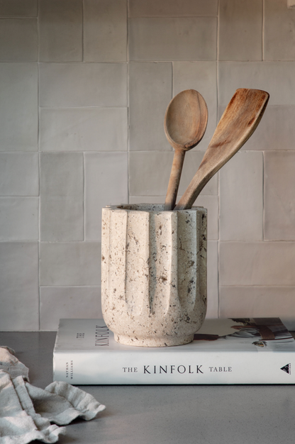 Travertine Utensil Crock