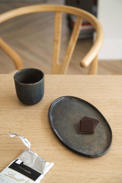Rust Stoneware Oval Serving Platter: Small
