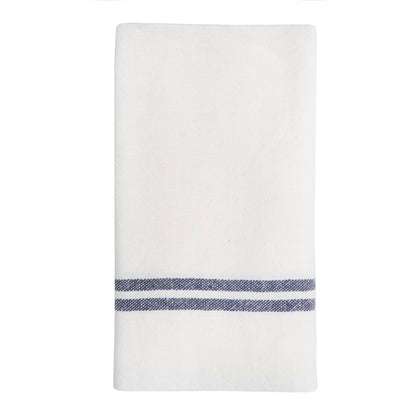 Vintage Linen Kitchen Towel Ivory/Navy