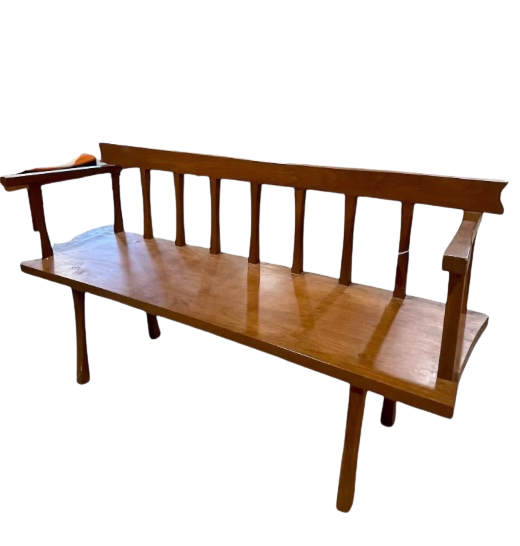 Vintage 1960's Sculpted Arts and Crafts Style Bench - IN STORE PICK-ONLY