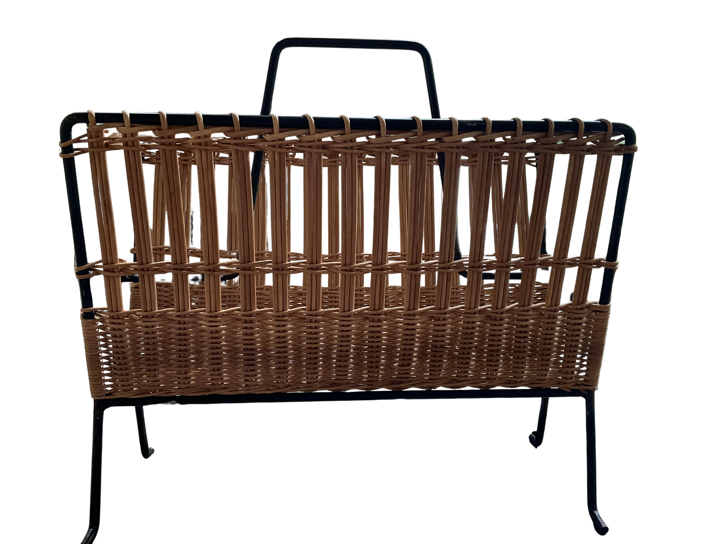 1950’s French Rattan Magazine Rack