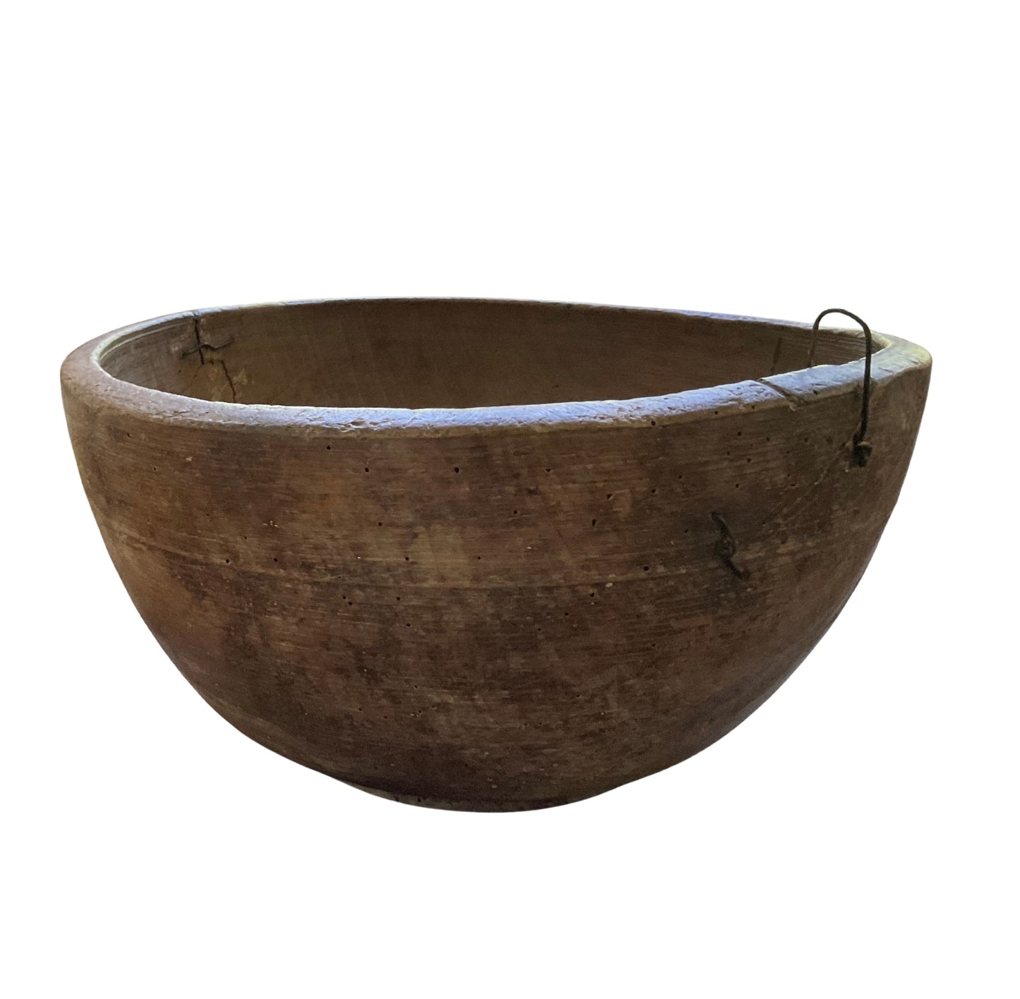 Vintage Hand-Carved Wooden Dough Bowl