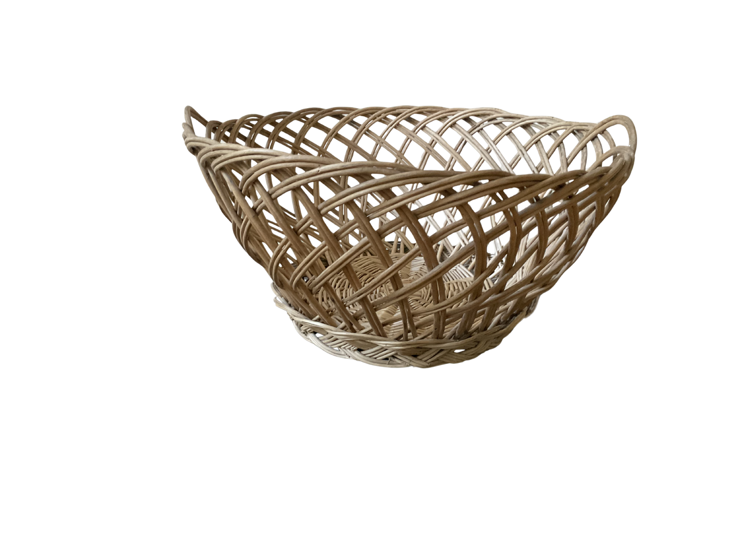 Vintage Woven Tabletop Lattice Basket