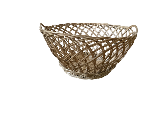 Vintage Woven Tabletop Lattice Basket