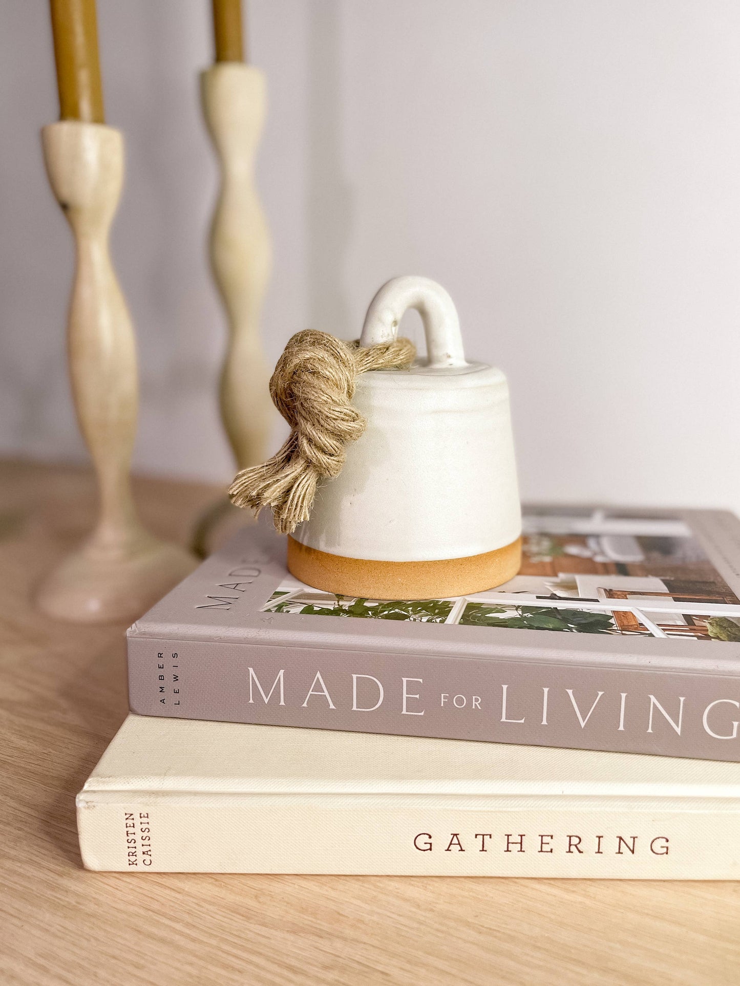 Handmade Ceramic Bell: Long Rope