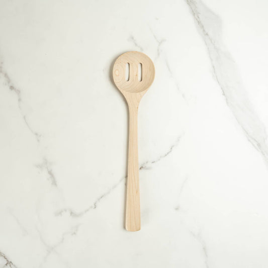 12" Maple Wooden Slotted Spoon
