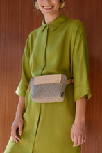 Load image into Gallery viewer, Bedford Merino Wool Felt Belt Bag: Granite/Natural
