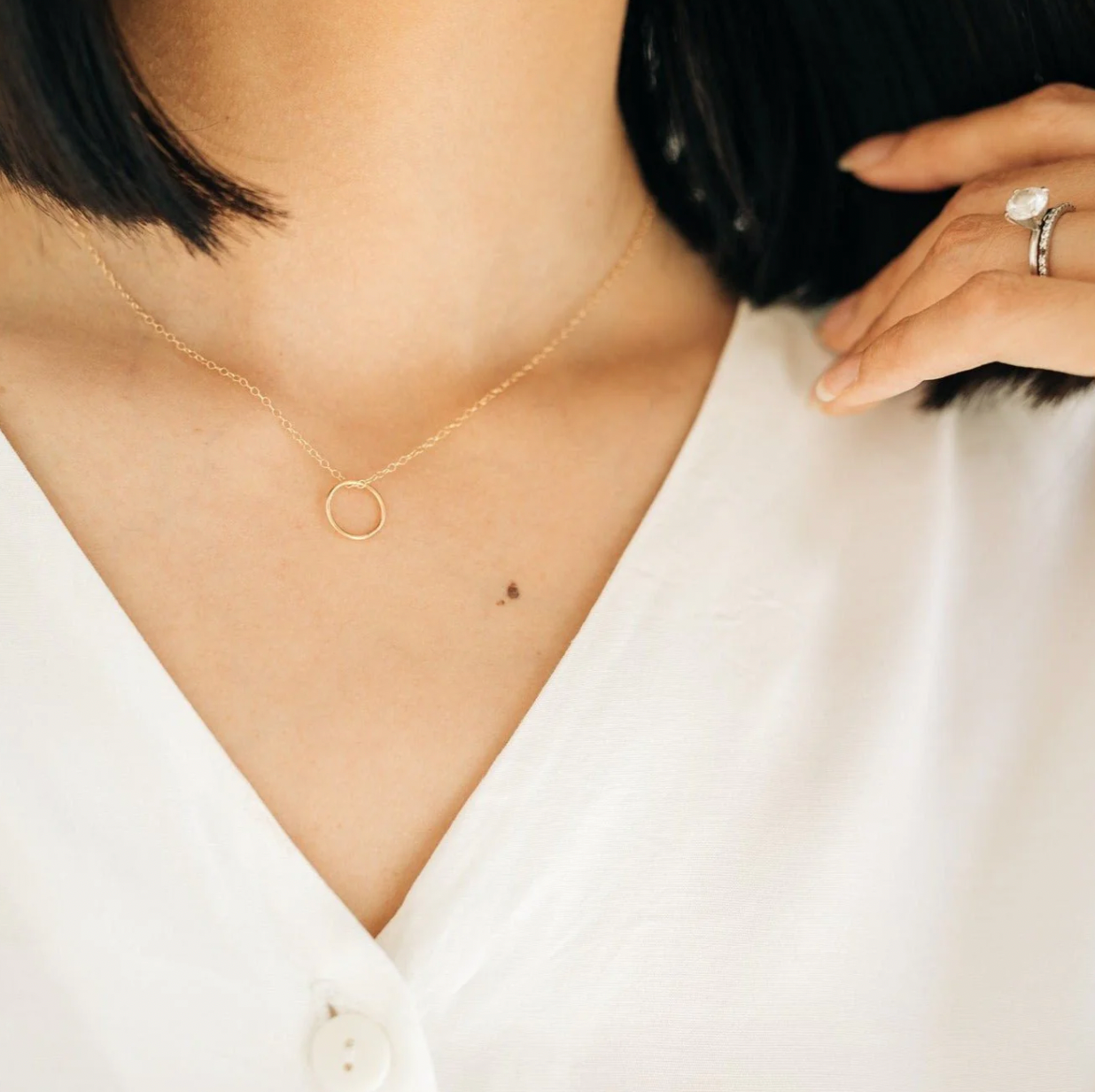 Sol Circle Necklace | Gold Fill: 16 inch