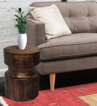 Load image into Gallery viewer, Handmade Mango Wood Drum Side End Table, Brown

