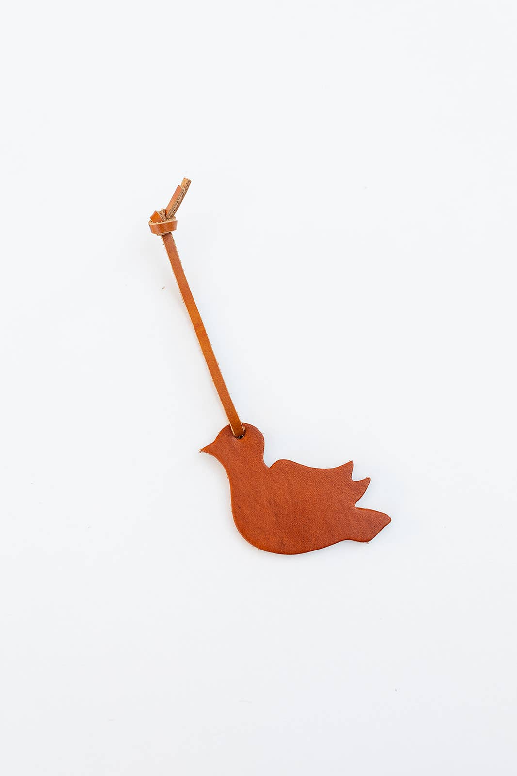The Leather Christmas Ornament: Tobacco / Dove