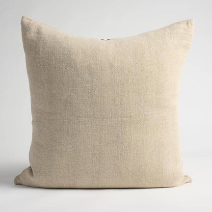 Orion Linen Pillow -  Natural/Chocolate