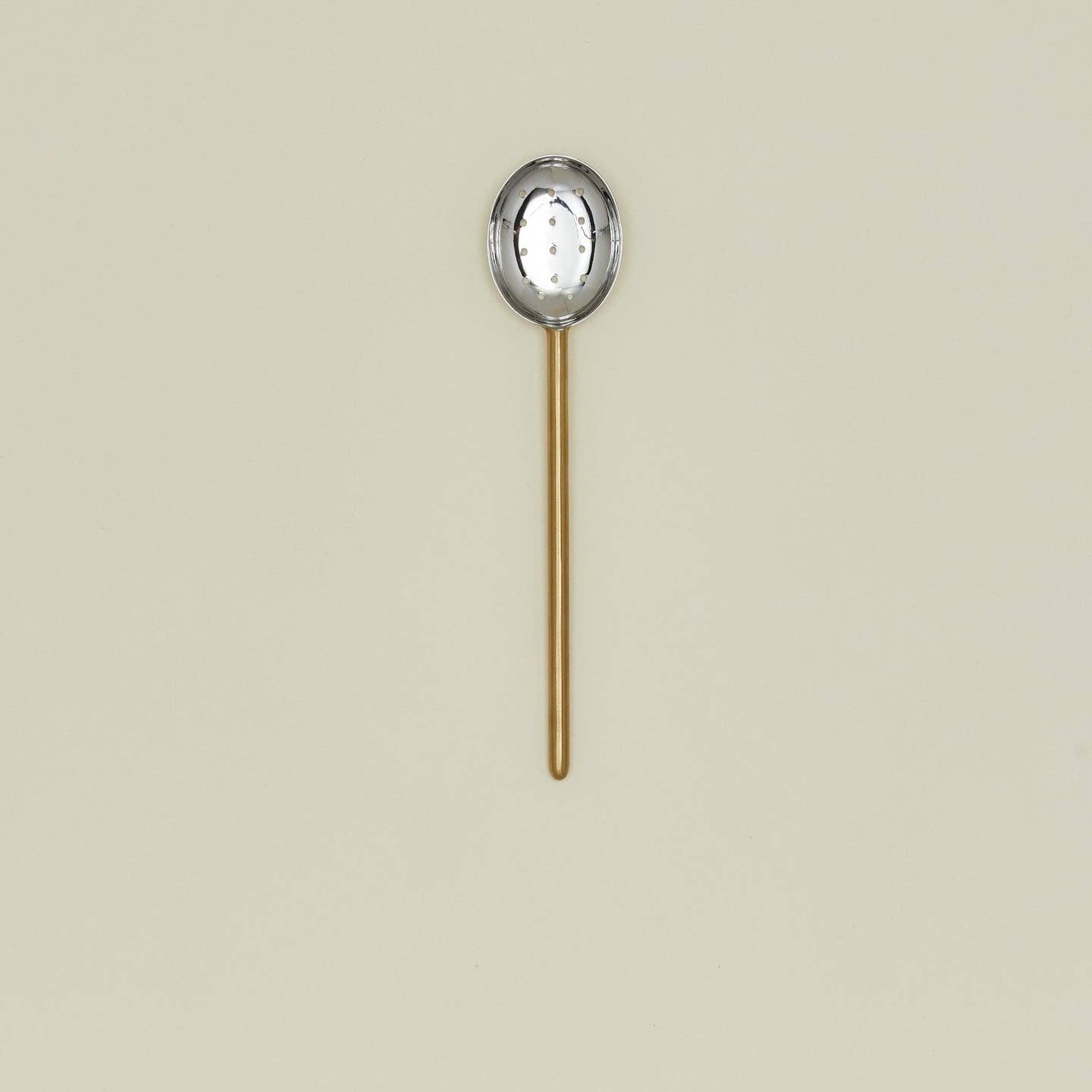 SIMPLE METAL SLOTTED SPOON - BRASS