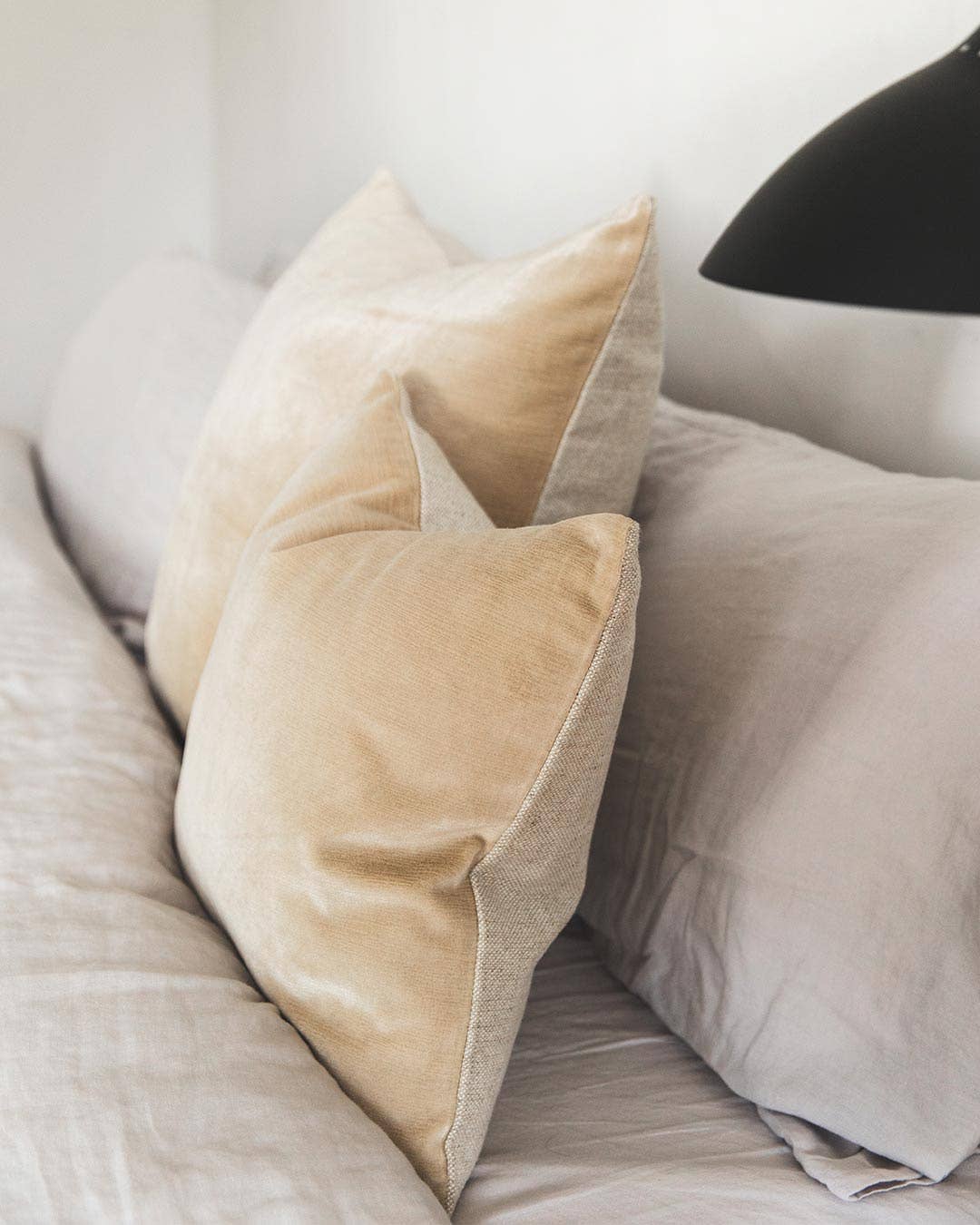 Velvet + Linen Pillow: Natural