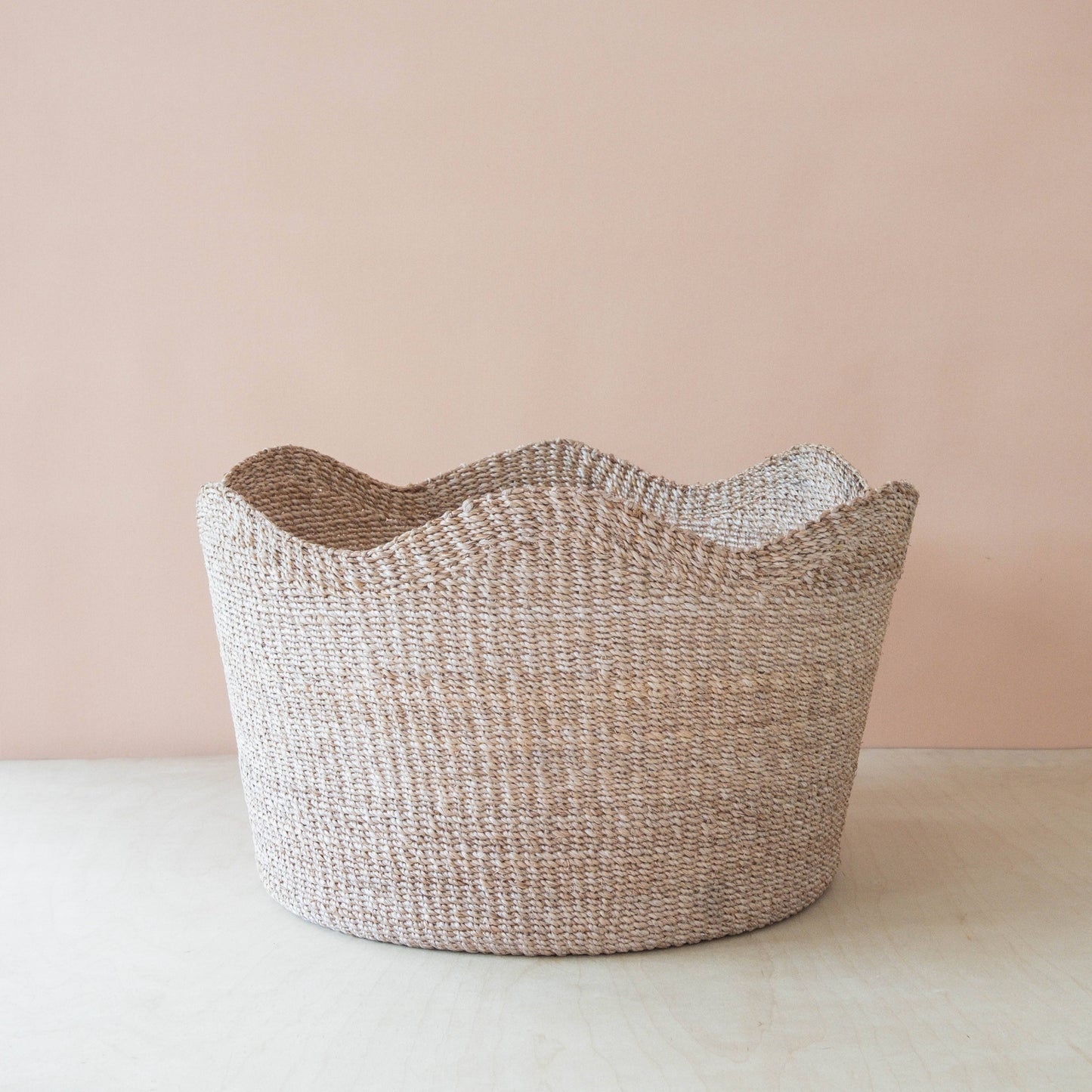 Jumbo Scallop Basket – Natural Handwoven Abaca Basket