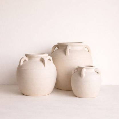 Cordoba White Matte Vase With Handles - Medium