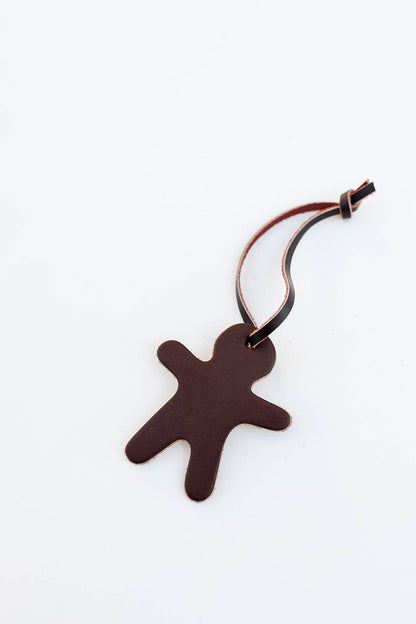 The Leather Christmas Ornament: Tobacco / Dove