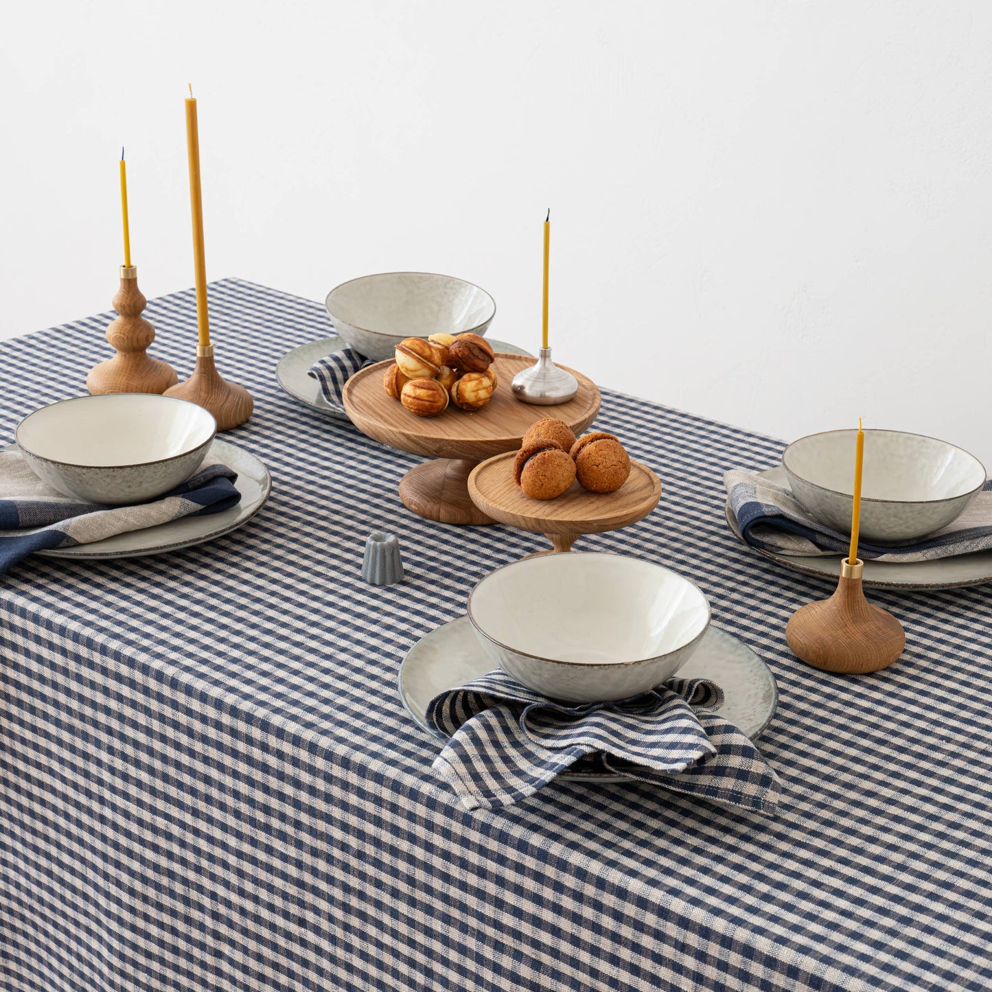 Linen Napkin Indigo Natural Gingham: INDIGO NATURAL / 20x20