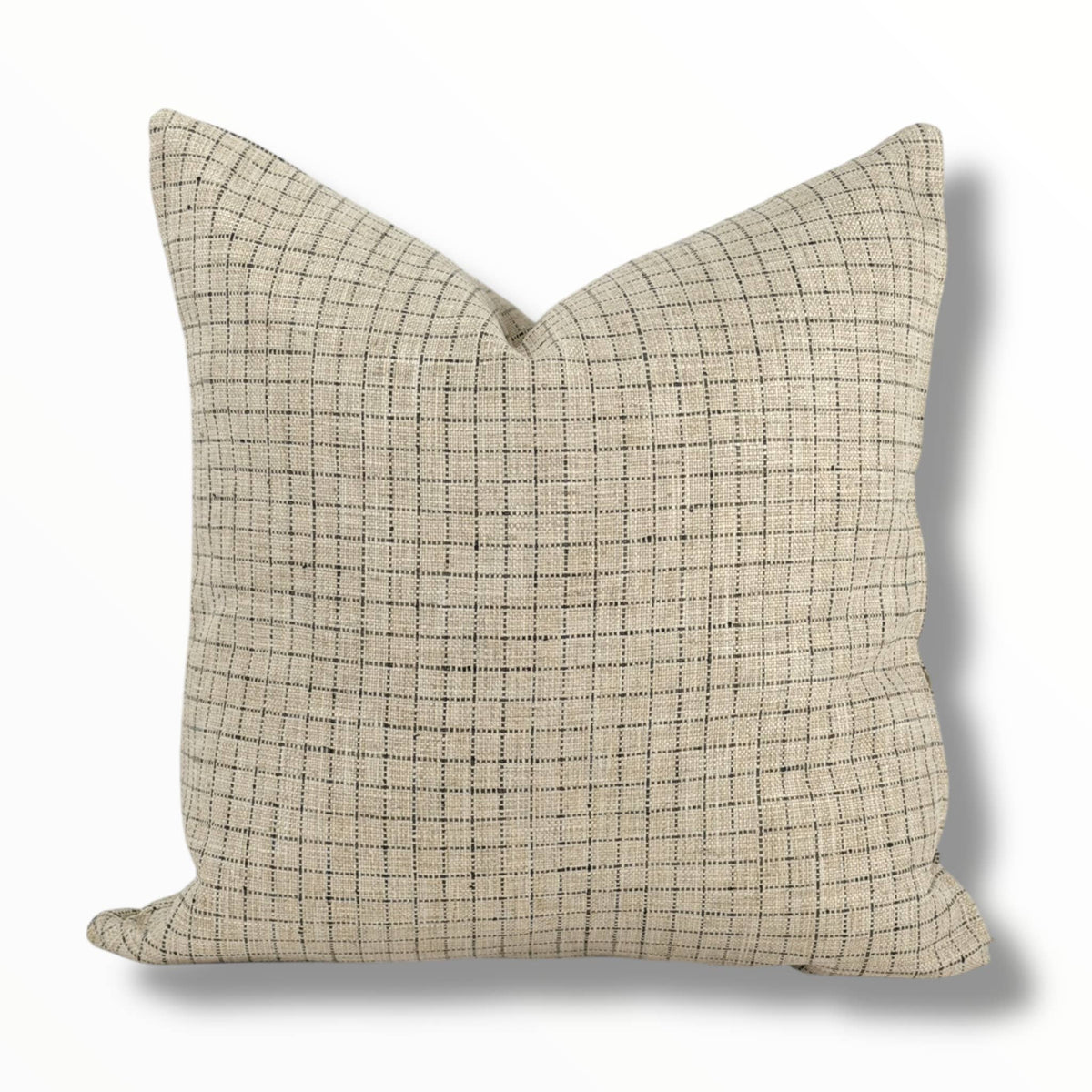 Oscar | Beige Black WIndowpane Classic Pillow