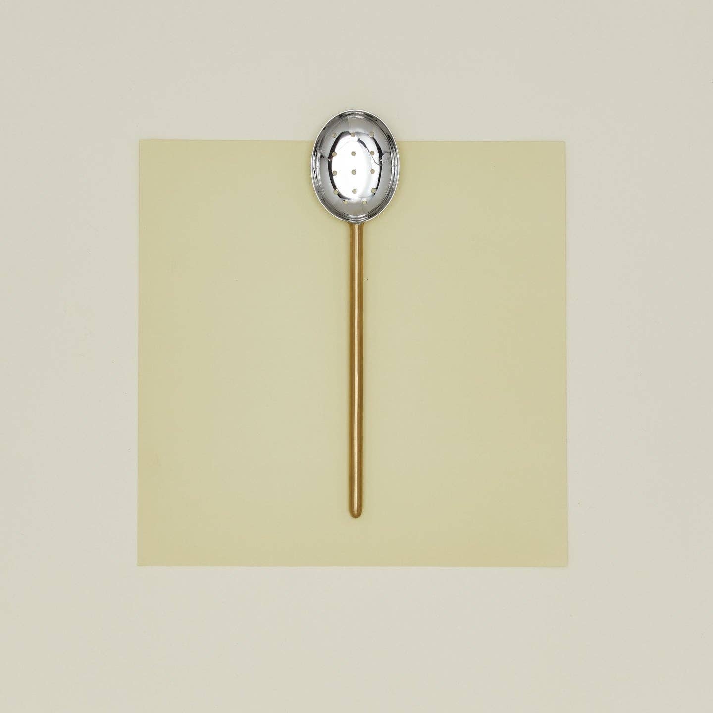 SIMPLE METAL SLOTTED SPOON - BRASS