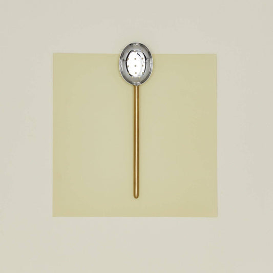 SIMPLE METAL SLOTTED SPOON - BRASS