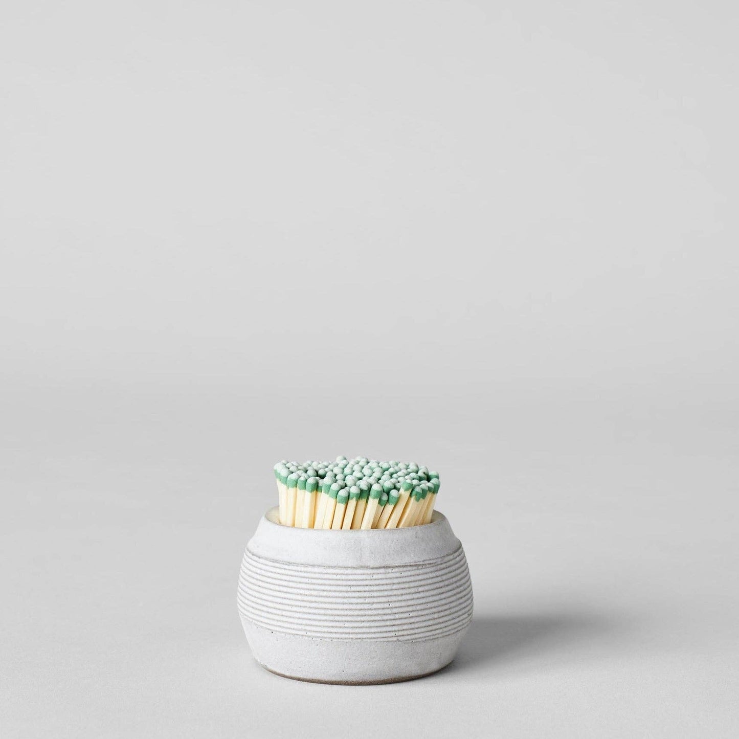 Stoneware Match Strike Pot: Grey